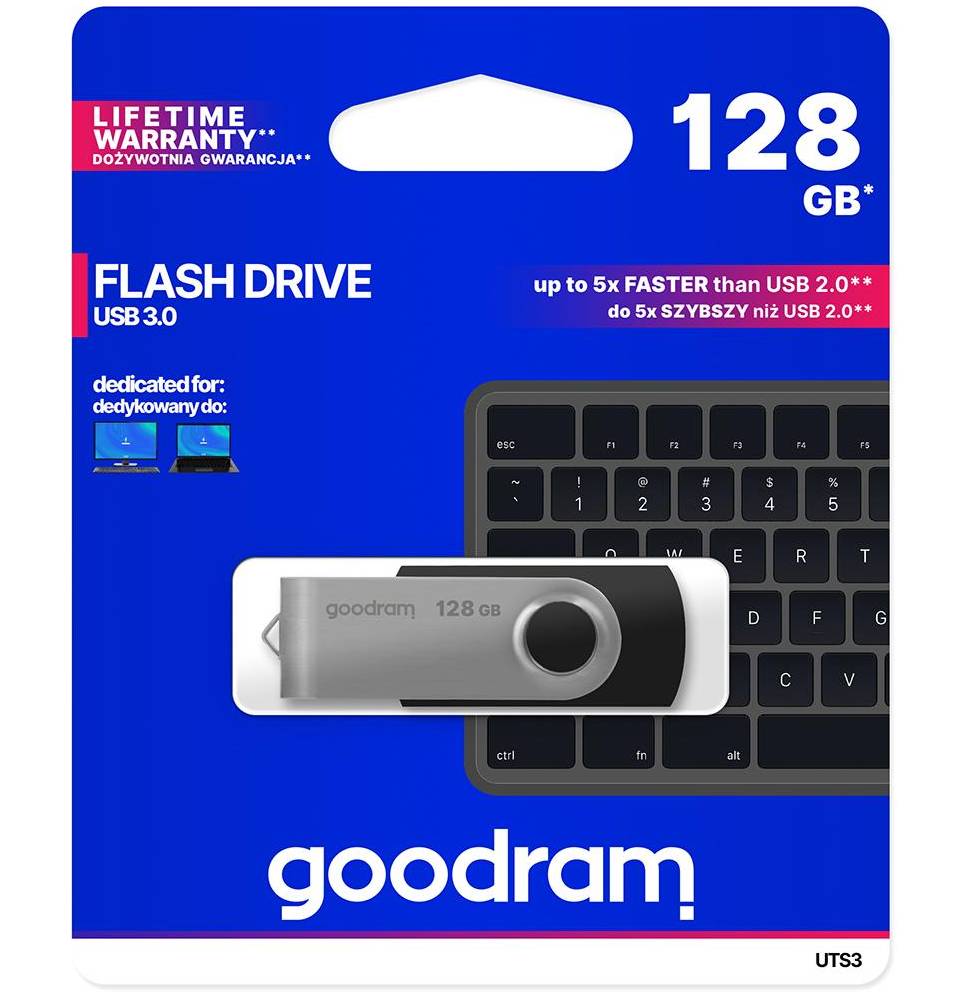 Pendrive GoodRAM 128GB UTS3 BLACK USB 3.0 - retail blister