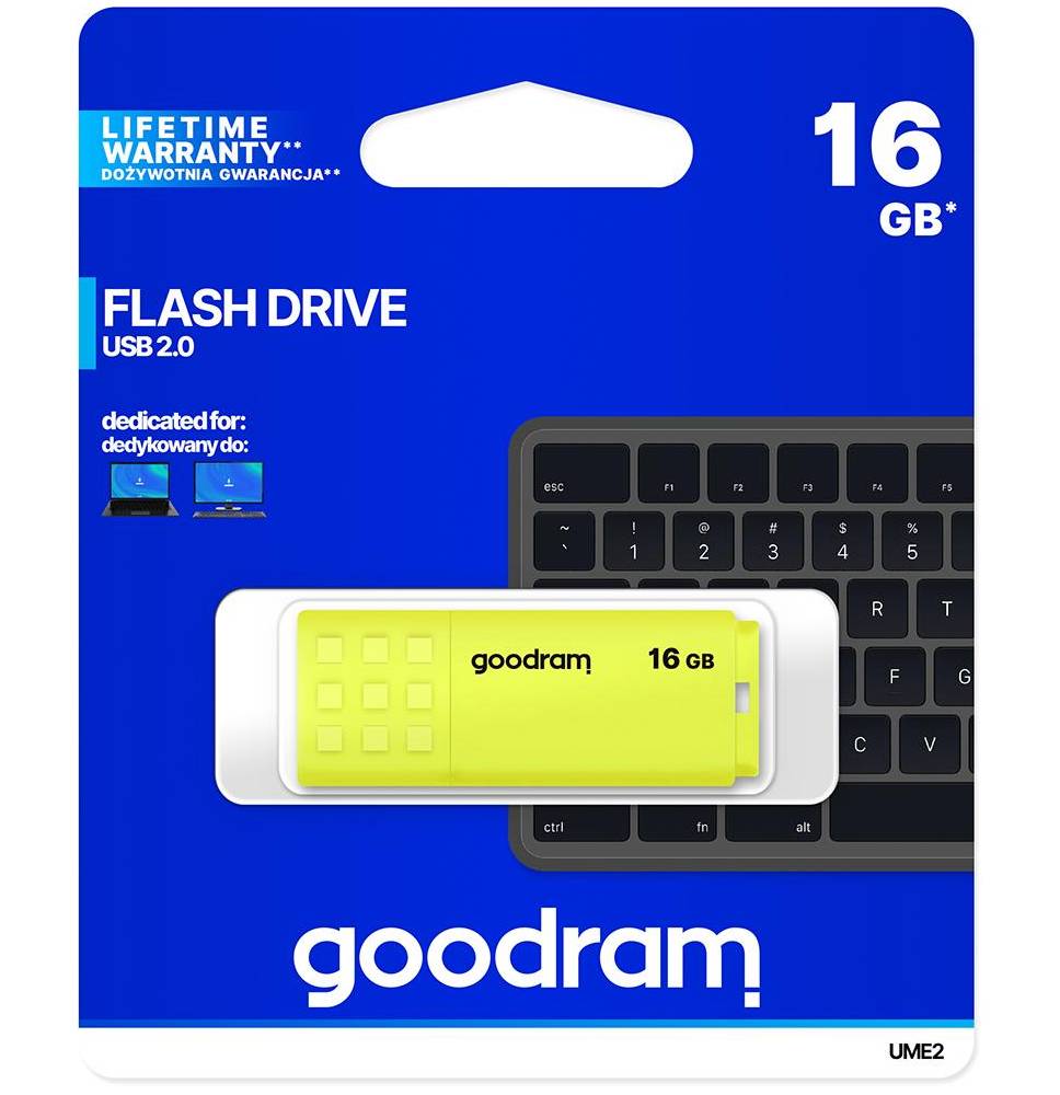 Pendrive GoodRAM 16GB UME2 yellow USB 2.0 - retail blister