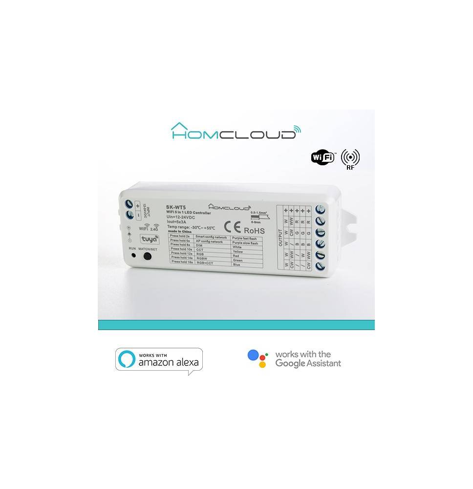 Ricevitore DIM 12/24V DC, 5CH*3A, Wi-Fi+RF2.4G RGB+CCT