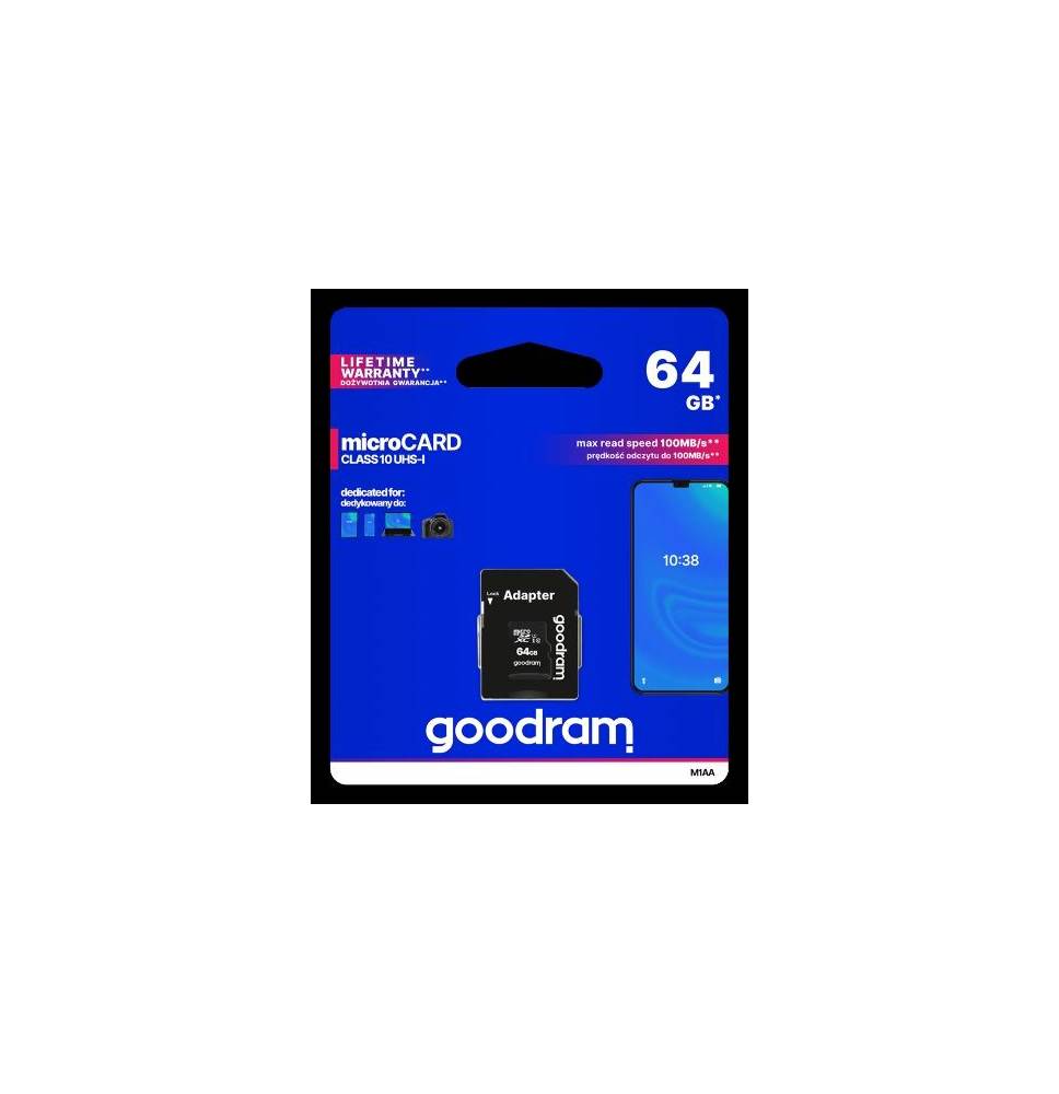 microSD GoodRAM 64GB class 10 UHS I + adpter, ret. blister