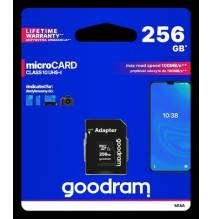 microSD 256GB CARD class 10 UHS I + adapter - retail blister