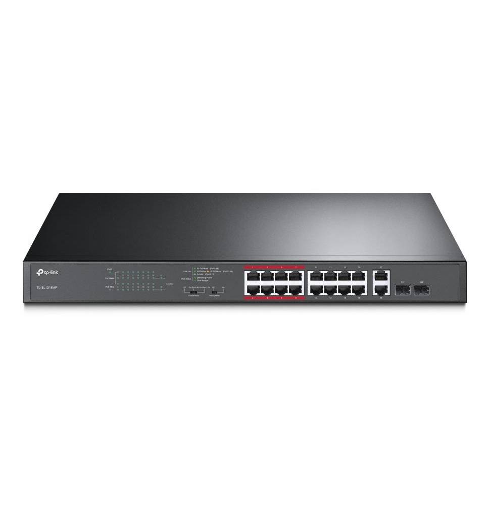 Switch 16 Porte PoE+ 10/100Mbps +2 Gigabit/SFP TL-SL1218MP