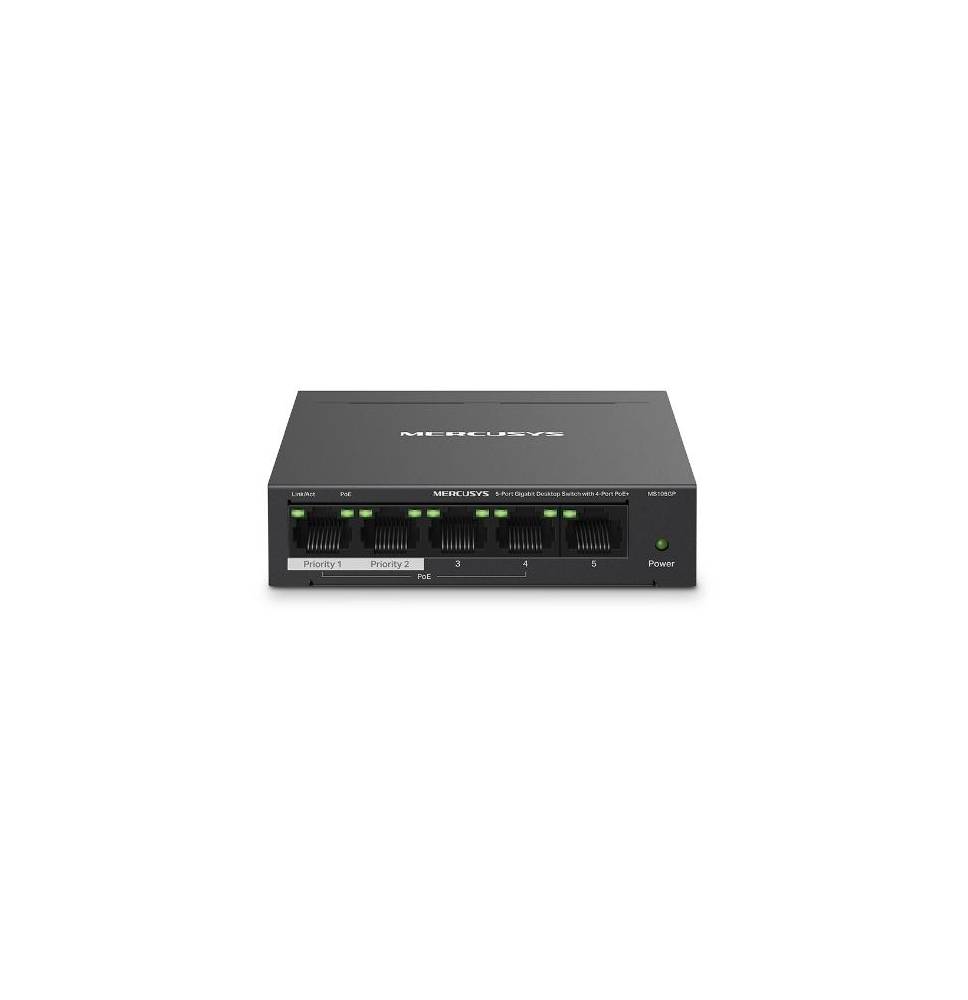 Switch Desktop 5 porte 10/100/1000 PoE+  - Mercusys MS105GP