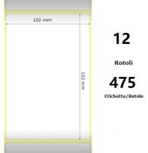 White 102x152mm, 475 Et/Rotolo Z-1000D,4x6x1 Core ,12 Rolls