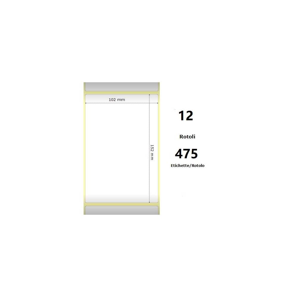 White 102x152mm, 475 Et/Rotolo Z-1000D,4x6x1 Core ,12 Rolls