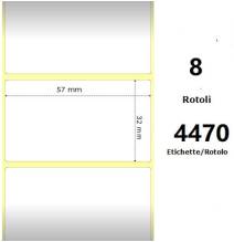 White 57x32mm,4470 Et/Rotolo Z-1000D,2.2x1.3x3 Core,8 Rolls