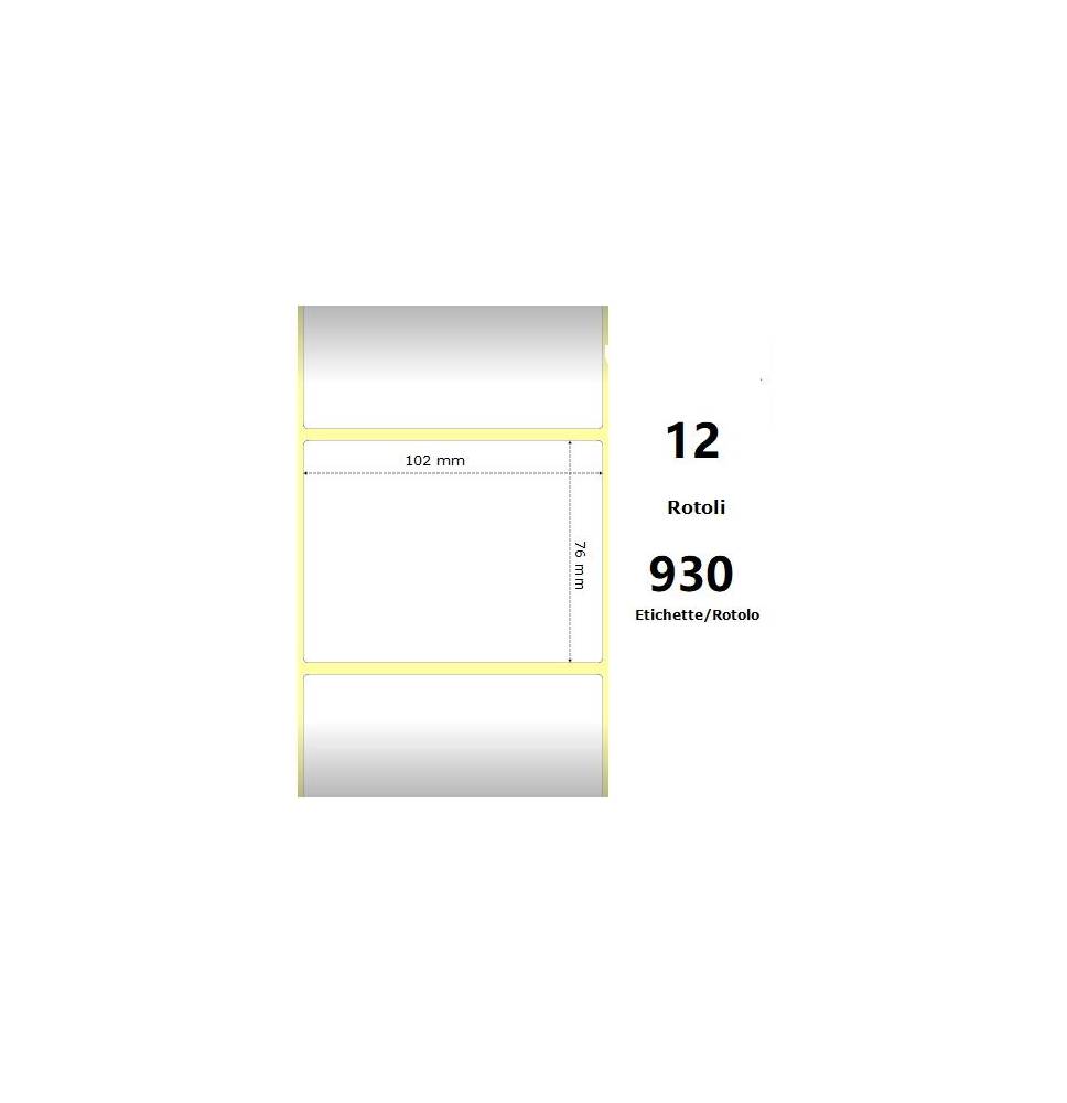 White 102x76mm, 930 Et/Rotolo Z-2000D 4x3x1 Core, 12 Rolls