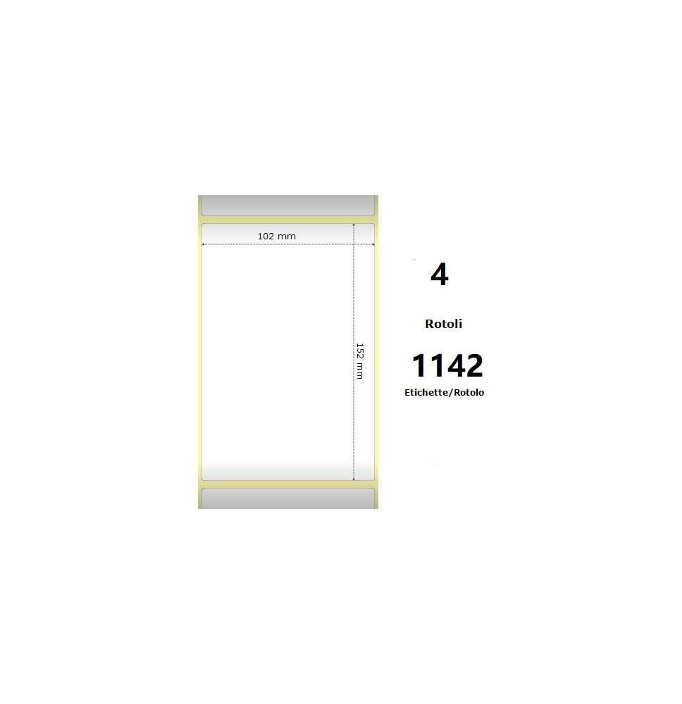 White 102x152mm,1142 Et/Rotolo Z-2000D, 4x6x3 Core, 4 Rolls