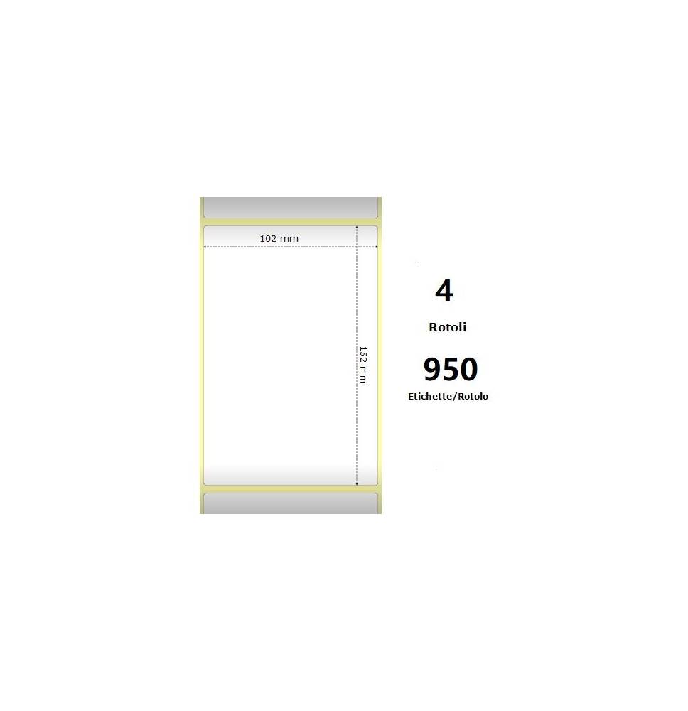 White 102x152mm,950 Et/Rotolo Z-2000D, 4x6x3 Core, 4 Rolls