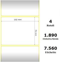 White 102x76mm,1890 Et/Rotolo Z-2000D, 4x3x3 Core, 4 Rolls