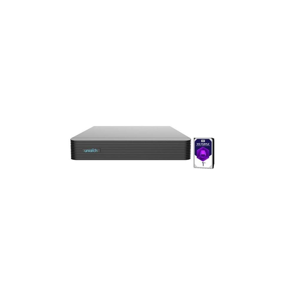 NVR Uniarch 10 Canali 8 Megapixel, senza PoE,1 HardDisk 1TB