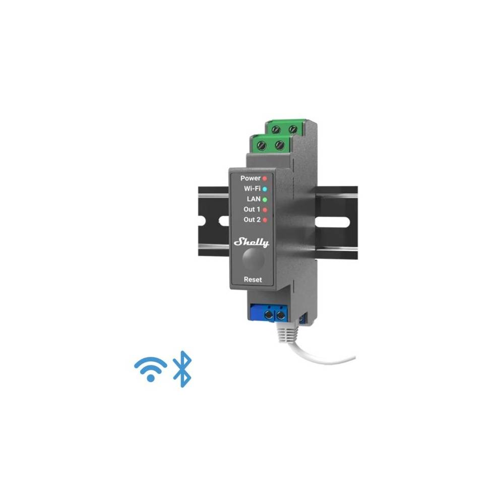 Shelly Pro 2 - IP Smart Relay DIN 2ch. LAN/WiFi/BT