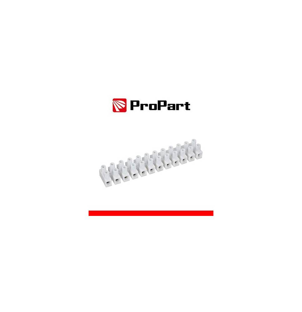 Morsettiera bianc 12poli 6A-6 mm2 forma a U 380V stecca10pz