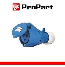 Presa Mobile Diritta Indust. CEE 16A-6h 2P+T 220-250V IP44