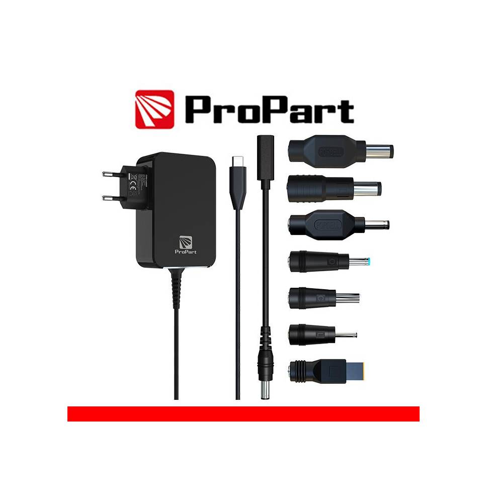 Alimentatore GaN Type C 90W  + 7 Connettori DC nero