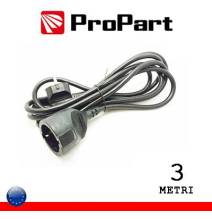 Prolunga lineare Schuko16A 3metri spina Schuko 16A nera