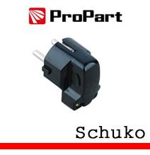 Spina schuko 90° nera polybag