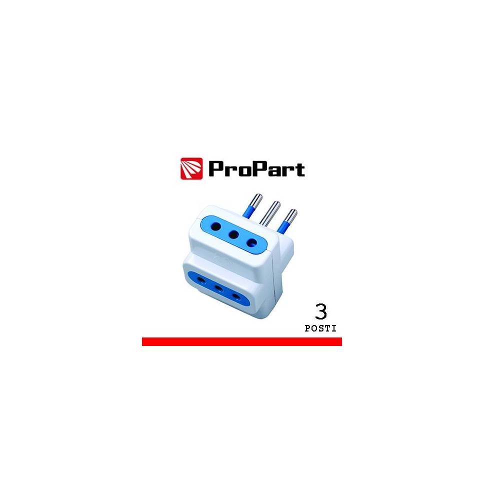 Adattatore 3pos 10A spina10A polybag