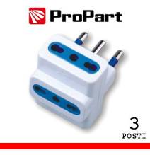 Adattatore 3pos bipasso spina16A polybag