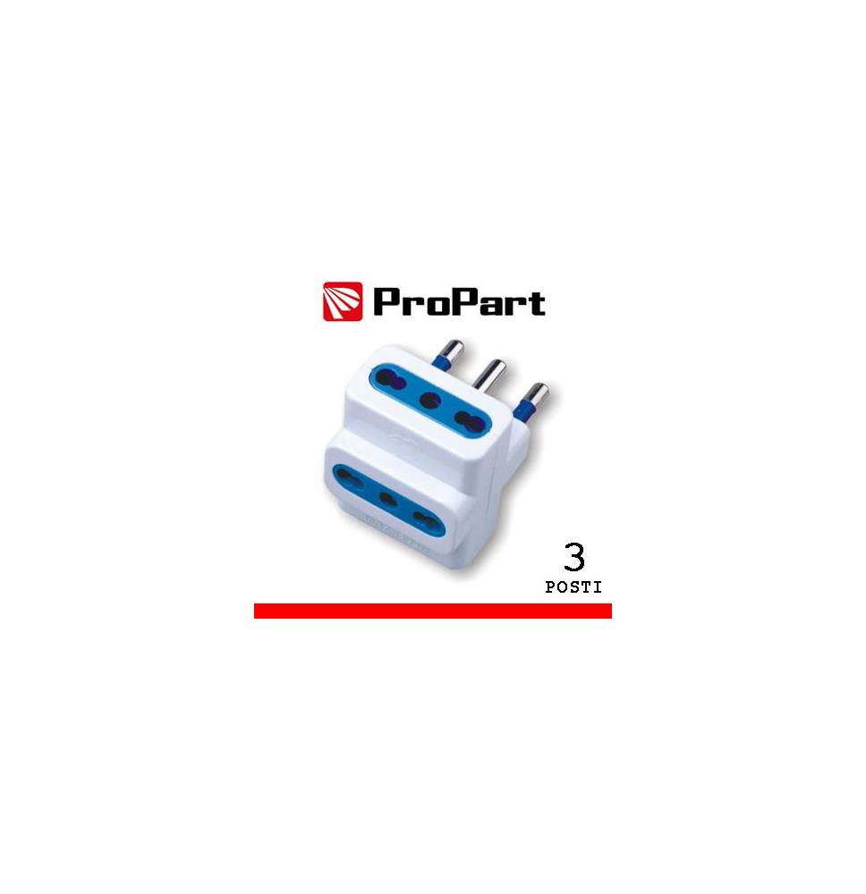 Adattatore 3pos bipasso spina16A polybag