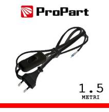 Cavetto con interruttore 1.5m spina10A 2poli nero polybag