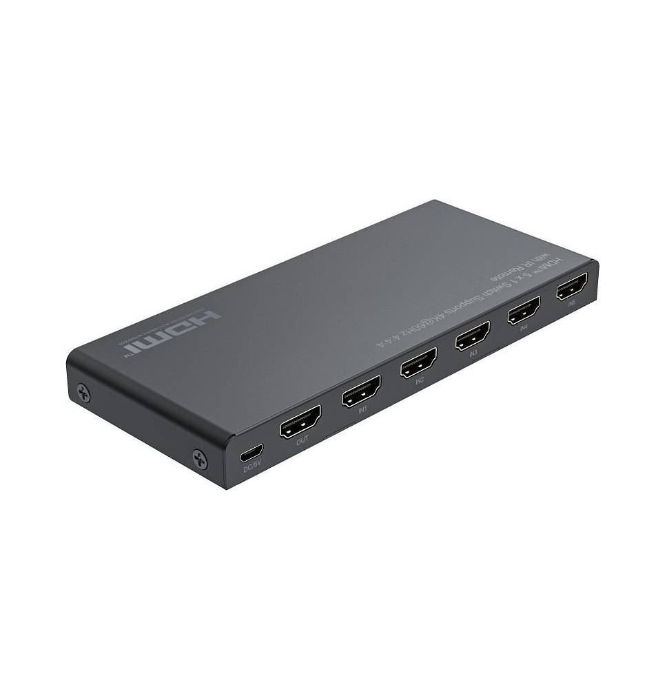 Switch 5x1 HDMI 2.0 18G 4k@60hz HDR, con telecomando IR