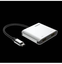 Adattatore da USB-C a 2xHDMI, 4K60Hz , HDR + USB3.0-3.1-3.2