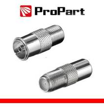 Adattatore antenna TV 75 Ω Presa F - Presa TV 9.5mm metallic