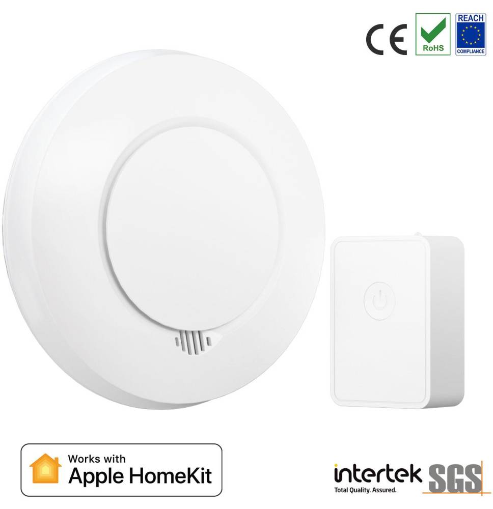 Meross KIT Rilevatore Fumo Smart RF + Hub Wi-Fi [EN 14604] - Apple HomeKit