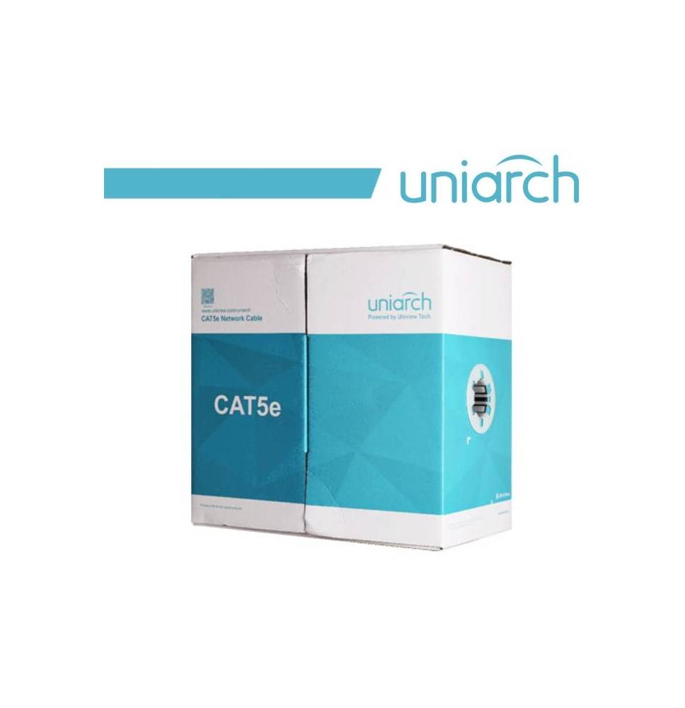Uniarch Cavo ethernet CAT5E UTP LSZH 8 fili 24AWG, Rame, 305metri - CAB-5E-B