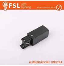FSL Testata di alimentazione SINISTRA per binario trifase - colore NERO