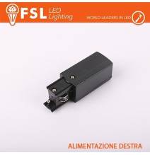 FSL Testata di alimentazione DESTRA per binario trifase - colore NERO
