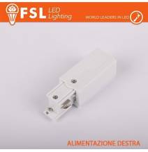 FSL Testata di alimentazione DESTRA per binario trifase - colore BIANCO