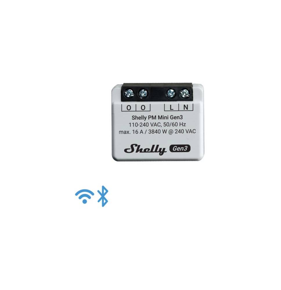 Shelly Mini PM Gen 3 - Smart Relay 16A AC WiFi/BT + PM
