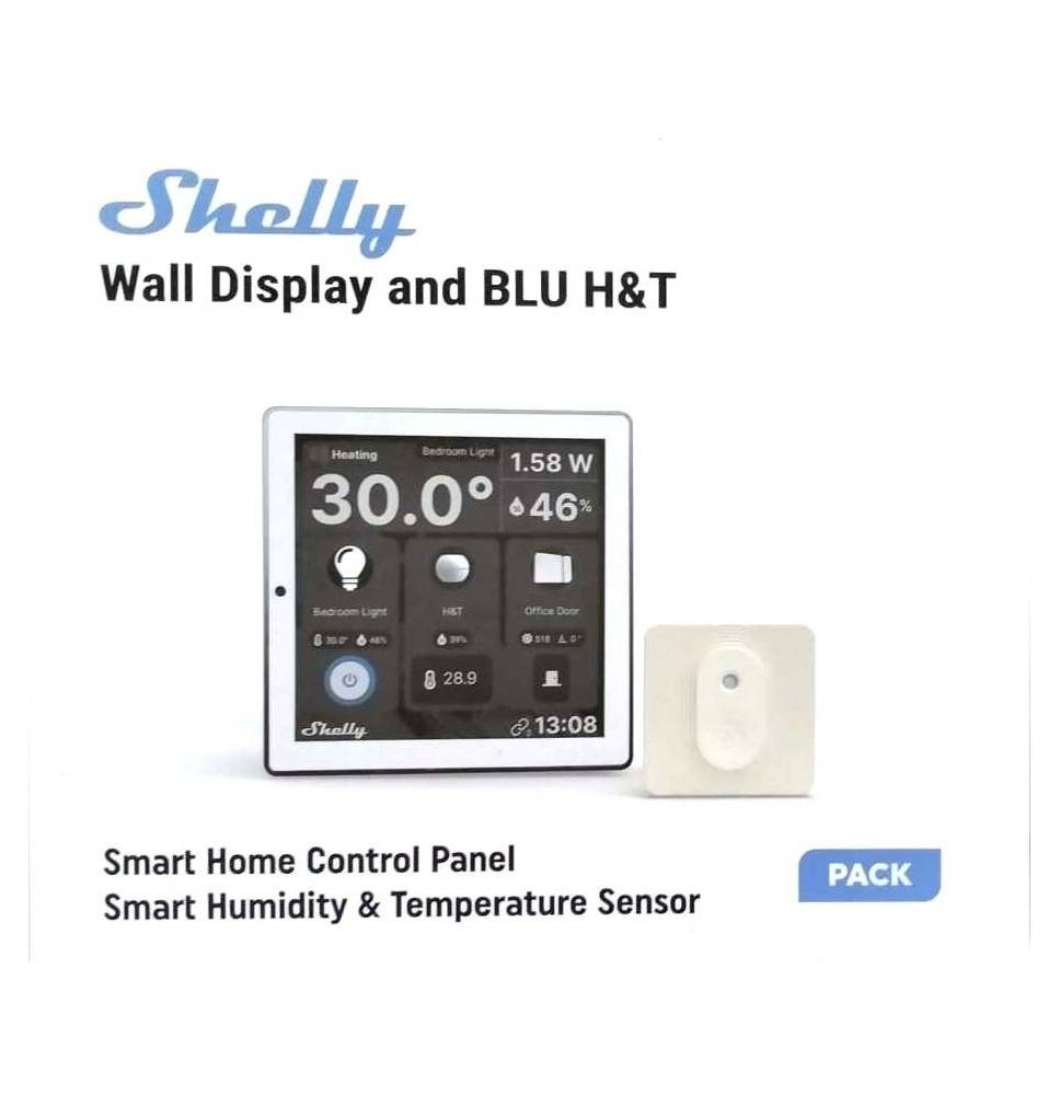 Shelly Wall Display + Sensore H&T - Pannello con Display touch Bianco
