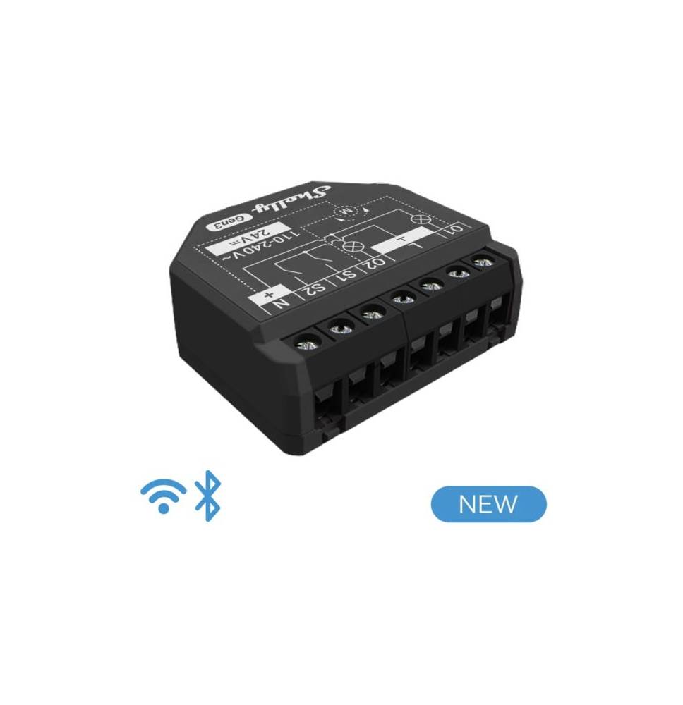 Shelly Plus 2PM Gen 3 - Smart Relay Tapparelle 16A AC/DC WiFi + PM