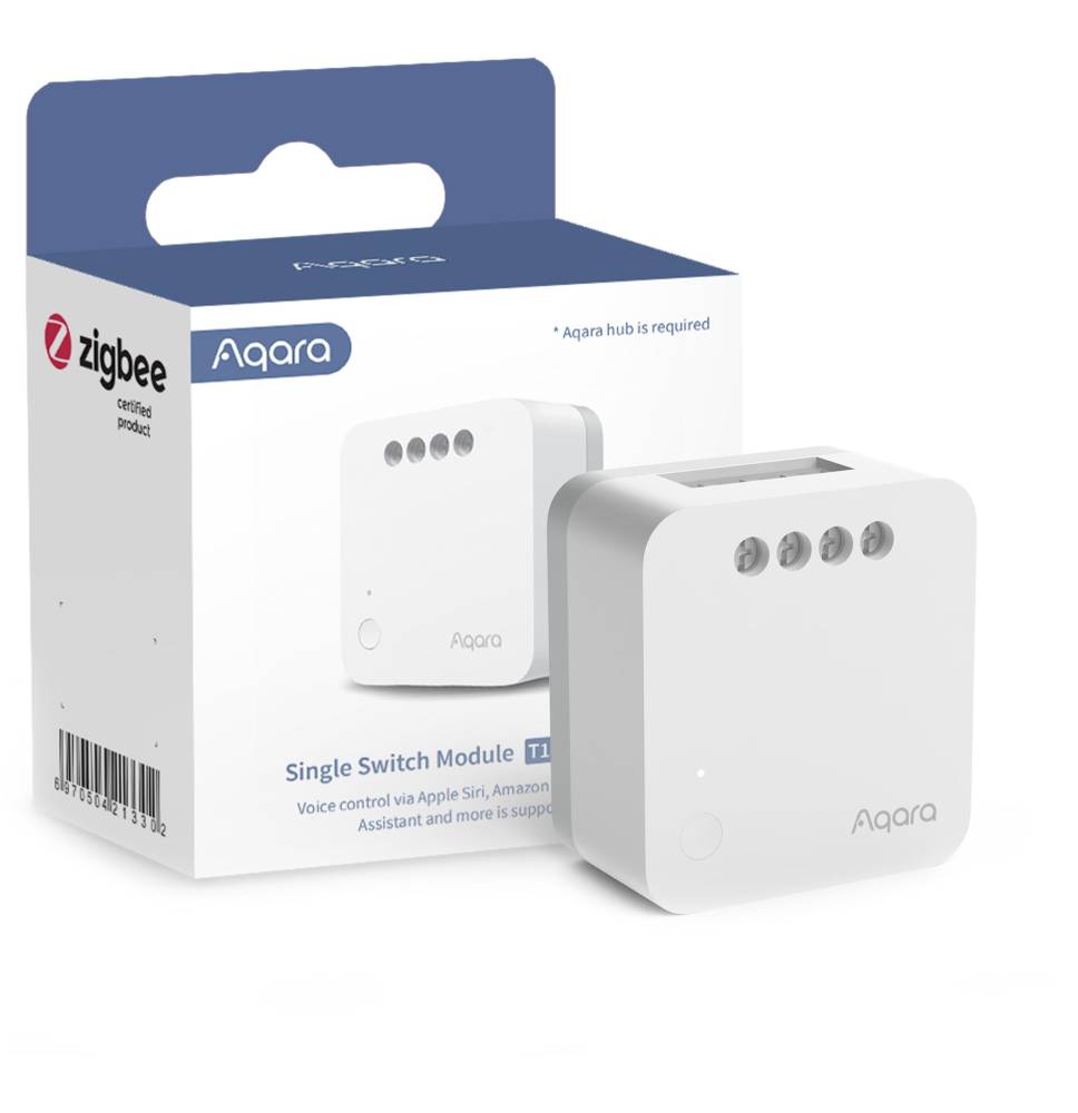 Aqara Modulo Interruttore Singolo T1 (Senza Neutro) Luci/Prese/ventilat Zigbee