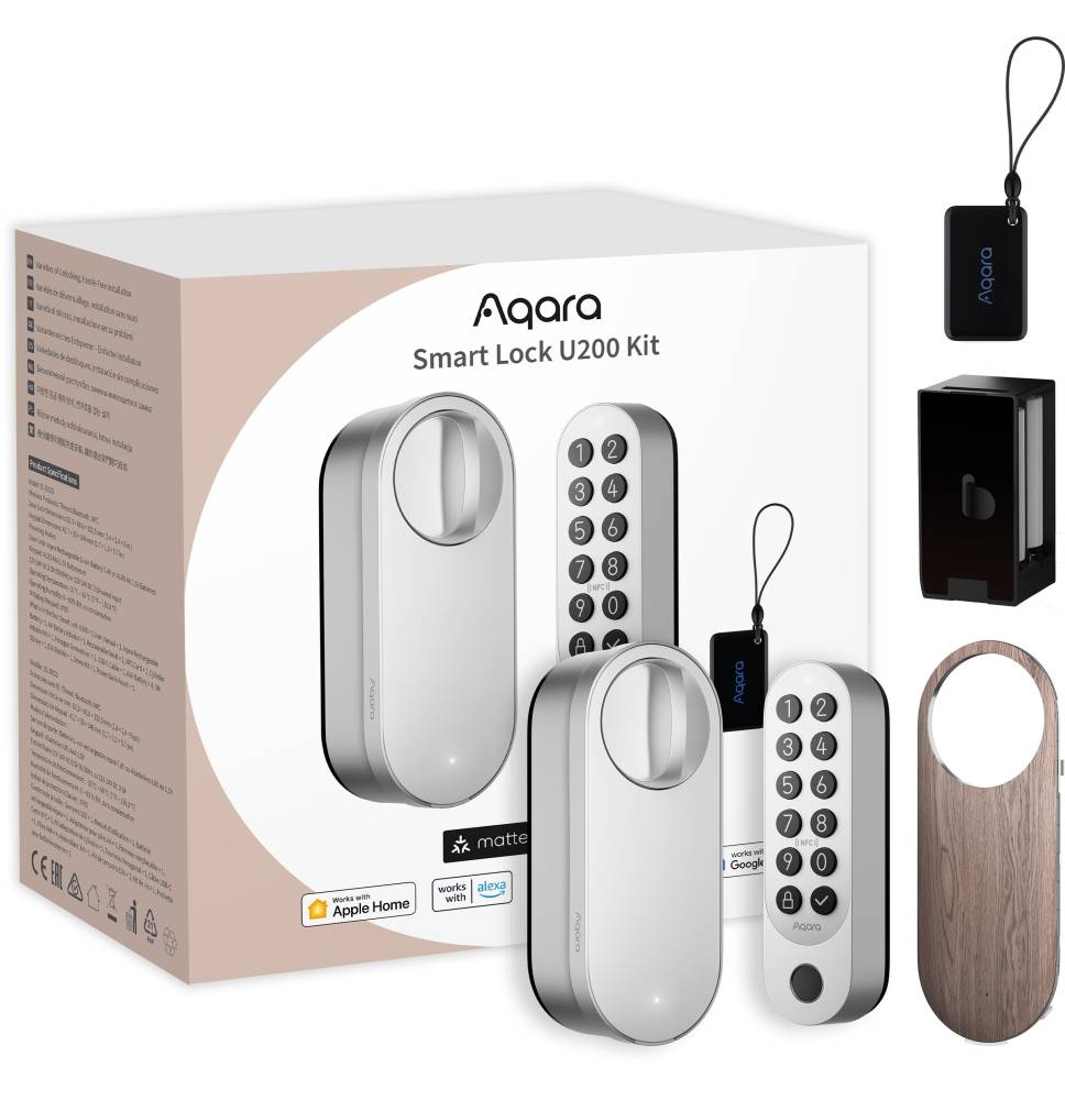 Aqara Kit Serratura Intelligente U200 Argento/Grigio