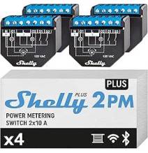 Shelly Plus 2PM - FOUR PACK Smart Relay Tapparelle 16A AC/DC WiFi + PM