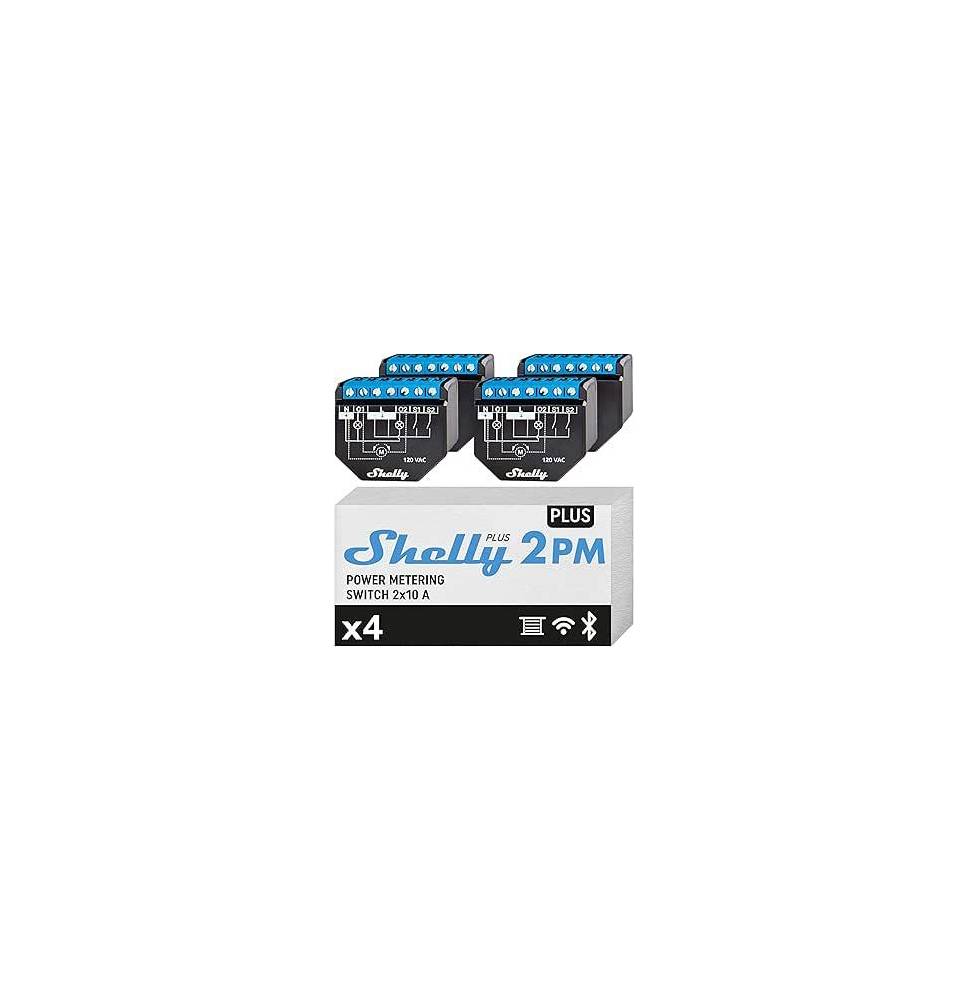 Shelly Plus 2PM - FOUR PACK Smart Relay Tapparelle 16A AC/DC WiFi + PM