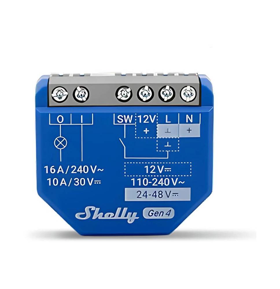 Shelly 1 Gen4 - Smart Relay contatto pulito 16A AC/DC WiFi/BT/Matter/Zigbee