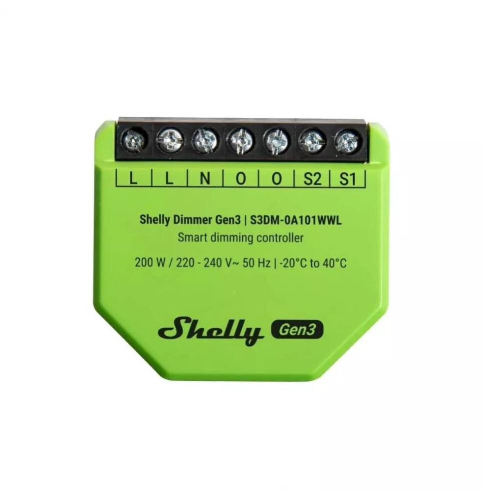 Shelly Dimmer Gen3 - Smart Dimmer AC 1ch. Wi-Fi/BT/Matter + PM