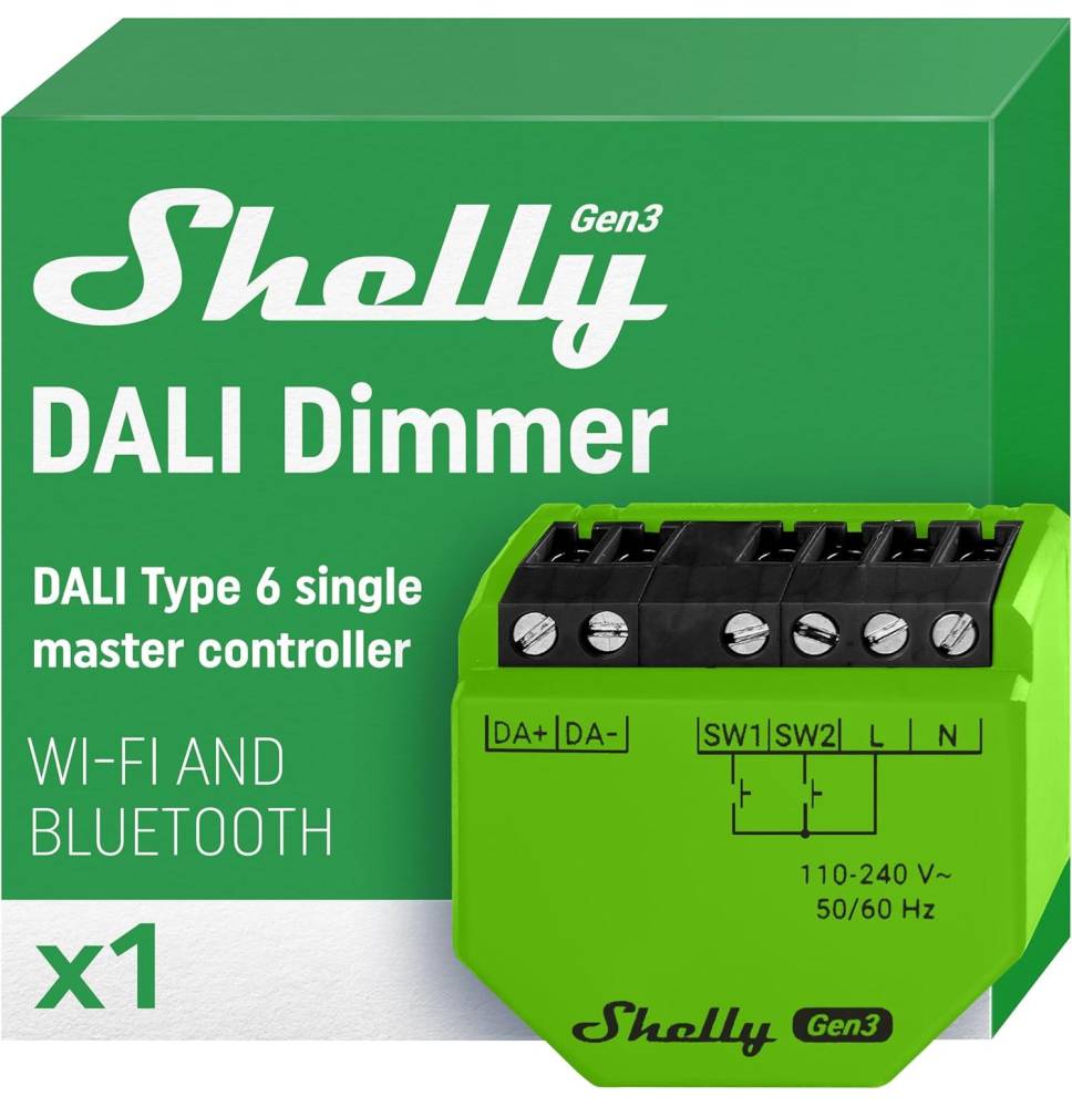 Shelly DALI Dimmer Gen3 WiFi/BT/Matter - Rete di Luci DALI - Master Controller