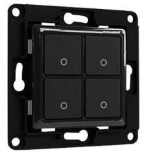 Shelly Wall Switch 4 - Pulsanti filari da parete 4 tasti nero con supp relè