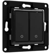 Shelly Wall Switch 2 - Pulsanti filari da parete 2 tasti nero con supp relè