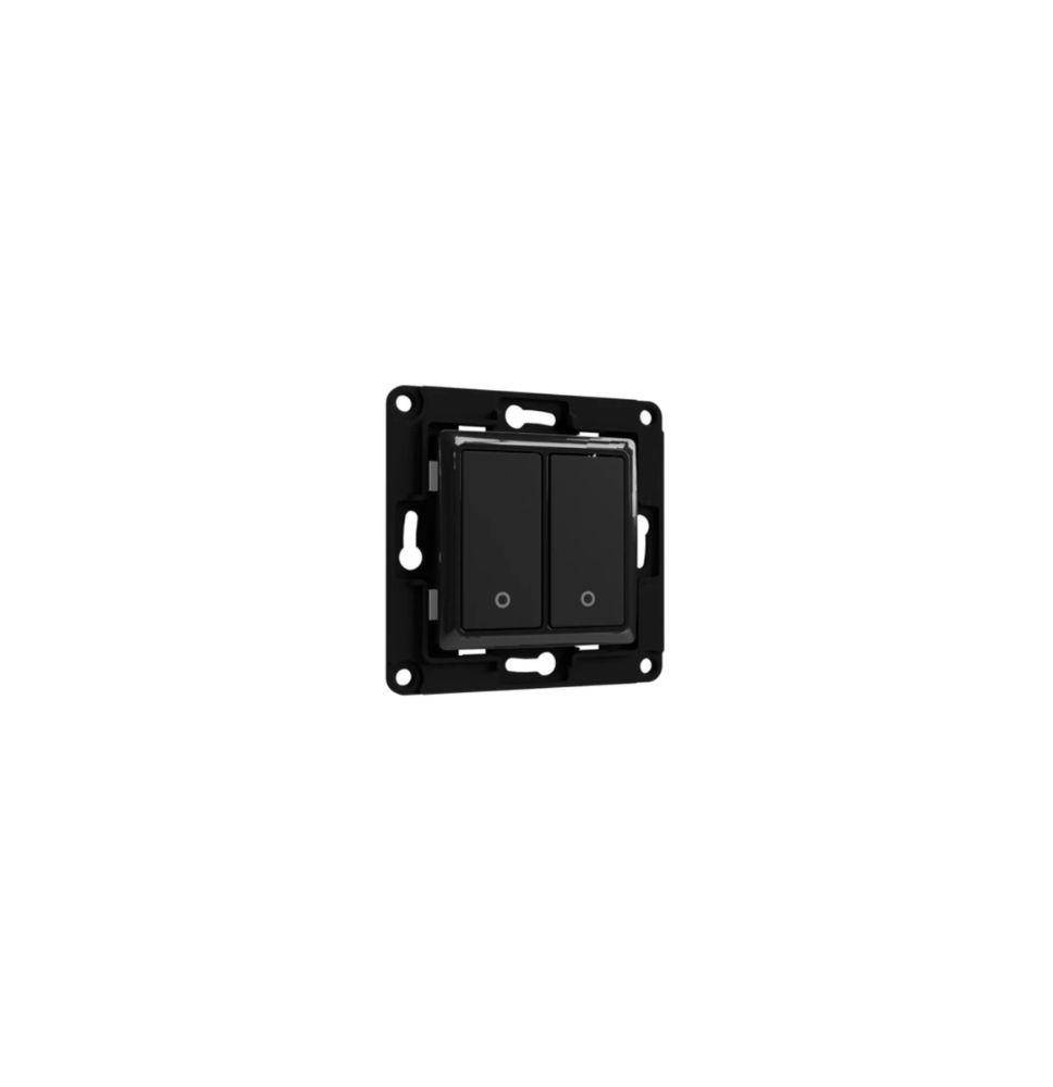 Shelly Wall Switch 2 - Pulsanti filari da parete 2 tasti nero con supp relè