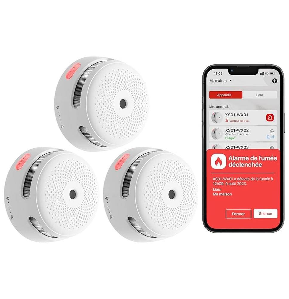 X-Sense KIT 3x Sensori Fumo Link+PRO a batteria sostituibile con centralina RF