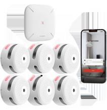 X-Sense KIT 6x Sensori Fumo Link+PRO a batteria sostituibile con centralina RF