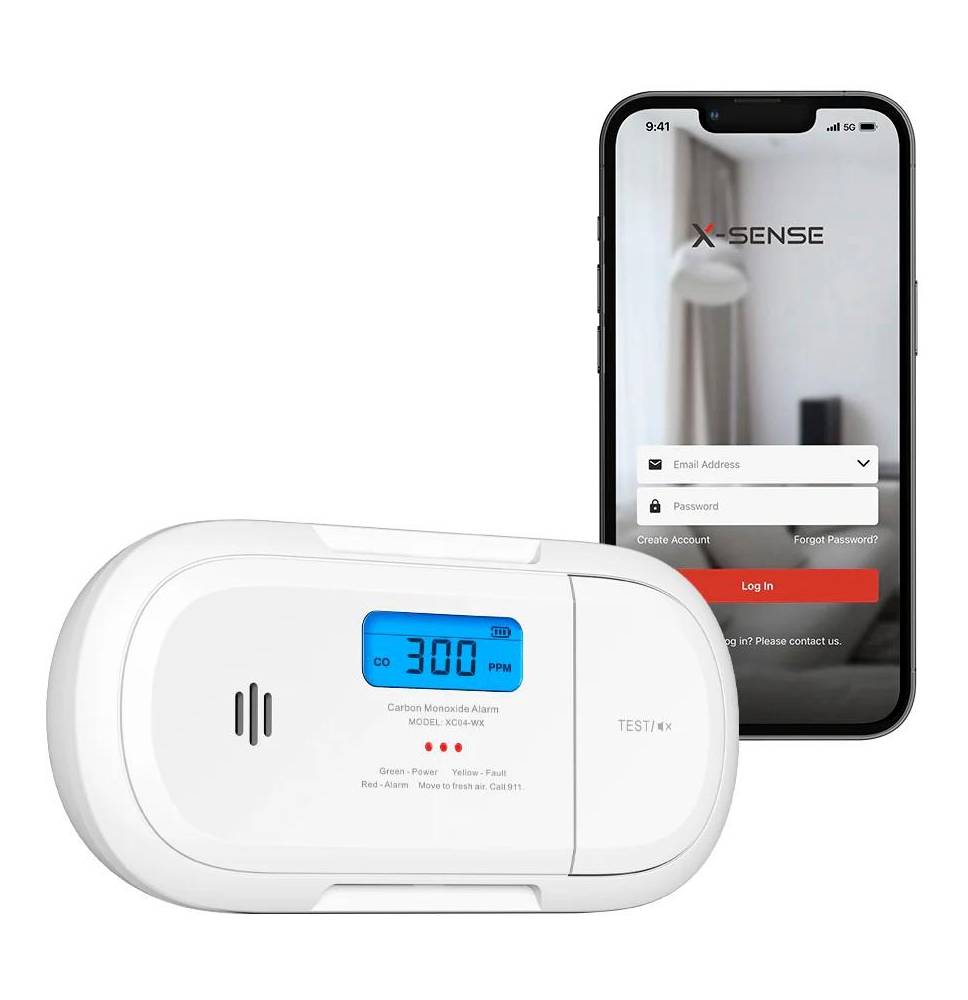 X-Sense Sensore CO-Monossido Wi-Fi a batteria sostituibile