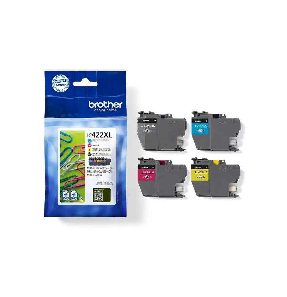 CARTUCCE ORIGINALE BROTHER MULTIPACK LC-422XL NERO+COLORI